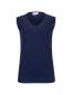 Preview: The image shows a sleeveless, navy-blue top with a V-neckline. The fabric appears soft and cozy, ideal for warm days or as an underlayer. It has a simple, elegant shape.