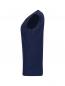 Preview: The image shows a sleeveless, dark blue top in a side view. It has a round neckline and a loose, casual fit. The fabric appears soft and comfortable.