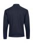 Preview: The image shows the rear view of a dark blue long-sleeve shirt with a classic collar. The surface features fine, horizontal stripes. The shirt is simple and elegant.