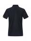 Preview: The image shows a black polo shirt from the back. It has short sleeves and a classic collar. On the left side, a yellow detail or logo is visible.