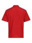 Preview: Das Bild zeigt ein rotes Polo-Shirt. Es hat einen klassischen Kragen und kurze Ärmel. Die Oberfläche ist leicht strukturiert mit feinen Streifen. Der Schnitt ist locker und sportlich.