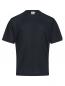 Preview: The image shows a simple, black short-sleeved T-shirt. It has a round neckline and is made of smooth fabric. It appears sporty and casual.