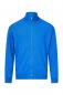 Preview: The image shows a bright blue jacket with a short stand-up collar. It features a full-length zipper and is designed in a sporty style. The sleeves are long and the fabric appears soft.