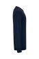 Preview: The image shows a long, solid-color, dark blue sweater made from soft material. It features a round neckline and long sleeves that are slightly fitted at the wrists.