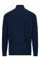Preview: The image shows a dark blue sweater with a stand-up collar. It has long sleeves and a smooth texture, with no noticeable patterns or details on the back.