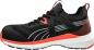 Preview: The shoe is sporty, predominantly black with vibrant red and white accents. It features a sturdy sole and a breathable upper, ideal for everyday wear or sports.