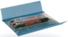 Preview: The picture shows a circuit board in a transparent film. The circuit board is placed in a blue box that can be opened. On the circuit board, red components and some metallic-colored parts are visible.