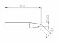 Preview: The image displays a technical drawing with dimensions. There is an elongated shape that tapers to a point at one end. Measurements are provided in millimeters.