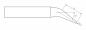 Preview: The image shows a technical drawing of a tool. It has a straight handle and a tapered, pointed edge. Dimensions and angles are marked.