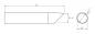 Preview: The image displays a technical drawing of an object with a length of 30 mm, a narrow, tapered end, and a diameter of 5 mm at the tip. To the right, there is a view of the cross-section.