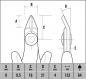 Preview: The image displays technical drawings of a tool with various dimensions. The dimensions are A, B, C, D, and E in millimeters, with a total weight of 64 grams.