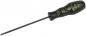 Preview: The image shows a long, thin screwdriver with a black, textured handle. Green lettering and numbers are printed on the handle. The blade is slim and straight.