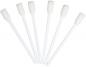 Preview: The image shows six white cotton swabs with a foamy head. The swabs are standing upright and are evenly arranged. The background is simple and bright.