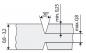 Preview: The image displays a technical drawing of an element. It has a V-shape with a 30° incline. Dimensions for thickness (0.8–3.2) and two minimum and maximum values are provided.