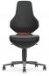 Preview: The office chair has a high, ergonomic backrest and a padded seat. It is in black and sits on a five-star base with casters, providing mobility.