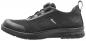 Preview: Der Schuh ist schwarz und sportlich. Er hat eine glatte, dicke Sohle und ein eng anliegendes Obermaterial aus leichtem Stoff. An der Oberseite befindet sich ein Anpassungsmechanismus.