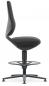 Preview: The chair has a black, curved backrest and a padded seat. It stands on a stable base with a round footrest and is height adjustable.