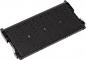 Preview: The image shows a black, rectangular component that is flat and elongated. It has several parallel grooves and on the sides there are clips or brackets for mounting.