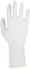 Preview: Das Bild zeigt einen weißen, latexähnlichen Handschuh, der flach ausgelegt ist. Er hat fünf Finger und eine gerade Manschette am Handgelenk. Die Oberfläche wirkt glatt und glänzend.