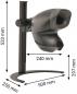 Preview: The image shows a device with a large, oval opening at the front, mounted on a sturdy, black base. It has dimensions in millimeters: 533 height, 500 width, 297 depth, and 240 depth.