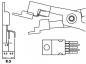 Preview: The image displays technical drawings of a component with multiple pins. It includes side and top views. Dimensions are provided, some lines are curved or straight.