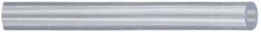 The image displays a long, cylindrical object made of metal. It has a smooth, shiny surface and is open at both ends. The shape is consistent and uniform.