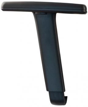 The image shows a black, ergonomic handle in a T-shape. It has a wide upper part and a narrow lower part that is slightly curved downwards.