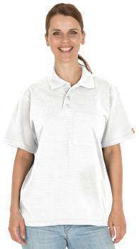 Poloshirt Uni, Kurzarm, weiß ESD