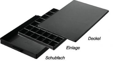The image displays a rectangular baking tray with 12 equal-sized indentations arranged in 3 rows and 4 columns. The surface is black and smooth.