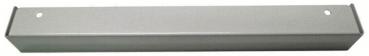 The image depicts an elongated, gray metal piece with two holes at the ends. It has a flat, rectangular shape and is quite narrow. Ideal for fastening or holding objects.
