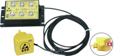 Erdungsbox 6 x DK 10 mm Erdungsleitung 2,5 m, mit Stecker (Schweiz)