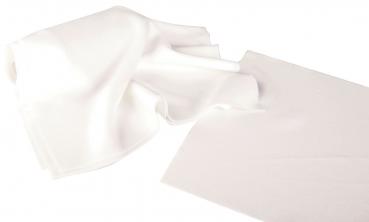 The image shows two white pieces of fabric. One is lying flat and the other is loosely crumpled. The fabric has a smooth and soft texture.