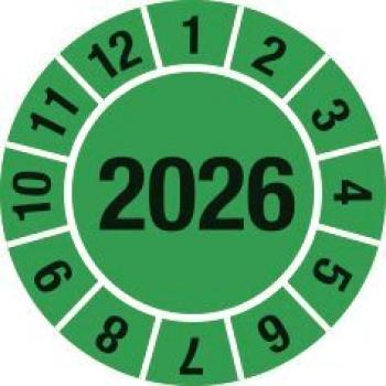 The image shows a green round graphic with the number "2026" in the center. Around the number, the digits 1 through 12 are evenly distributed.