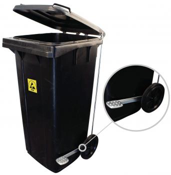 ESD-Wertstofftonne ECO 120 Liter, mit Fußpedal und 2 Rollen