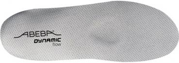 The image shows a gray shoe sole with a textured surface. The brand names 