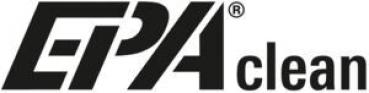 Das Bild zeigt das Logo von "EPA clean". Es besteht aus großen, schwarzen Lettern: "EPA" und darunter das Wort "clean", ebenfalls in Schwarz, in einer klaren, modernen Schriftart.