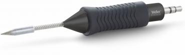 Das Bild zeigt einen Lötkolben mit einem ergonomischen, gummierten Griff. Die Spitze ist metallisch und spitz zulaufend, ideal zum Löten. Der Kolben hat eine schmale, flexible Schnur.