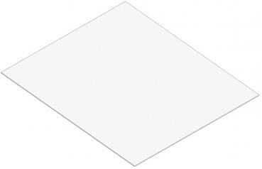 The image shows a simple, blank sheet of paper at a slight angle. It is rectangular and has a white surface without any text or patterns.
