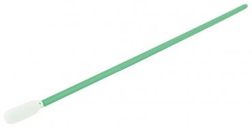 The image shows a long, thin pole in a green color with a white, flat end. It could serve as an aid or support.