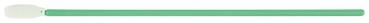 The image shows a long, slender green rod with a round, white end. The rod is smooth and uniform, the end has a gentle, rounded shape.