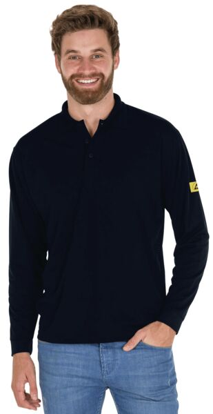 ESD-Poloshirt, dunkelblau Langarm