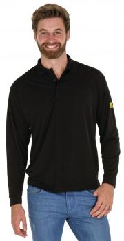 ESD-Poloshirt, schwarz Langarm