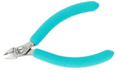 The image shows a pair of pliers with two long, wide handles in turquoise. The tips of the pliers are narrow and flat, perfect for gripping or cutting fine objects.