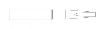 The image shows an elongated, narrow object with a wide base that tapers to a point at the front. The surface is smooth and monochromatic, without visible details.