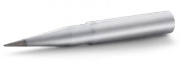 The image shows a silver, pointed writing instrument. It has a slender shape reminiscent of a pencil, and is made of metal. The tip is very narrow and slightly rounded.