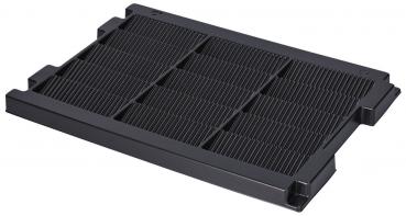 Das Bild zeigt eine schwarze, rechteckige Platine mit mehreren horizontalen Rillen. Sie hat abgerundete Ecken und einen erhöhten Rand, was auf eine stabile Konstruktion hinweist.