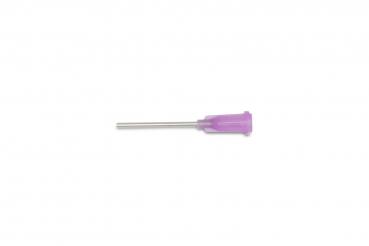 The image shows a long, silver metal rod with a purple handle. The handle has a curved shape and is slightly wider at the end. It is a tool.