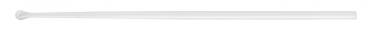 The image shows a long, thin white object with a round tip. It is straight and has no distinctive features.