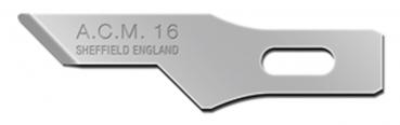 The image shows a silver blade that is narrow and sharp. It has a special shape with a notch for easy gripping. There are inscriptions on the blade.