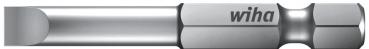 The image shows a silver screwdriver bit with a smooth, straight end. It has a distinctive constriction in the middle and is marked with the inscription "wiha".